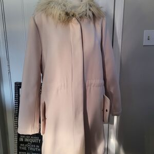 BB Dakota Cream Fur-Trimmed Utility Jacket